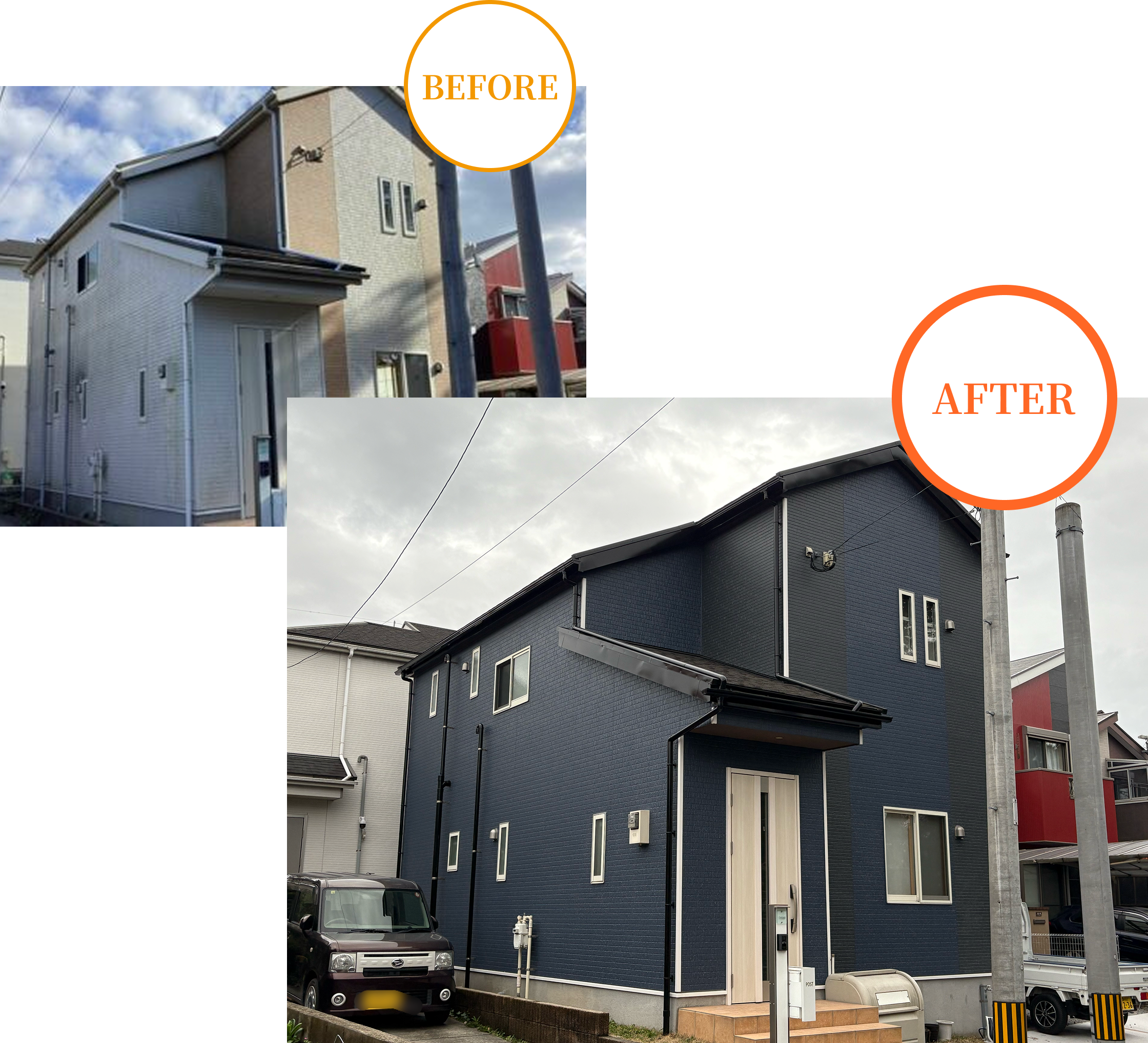 つばめペイントの外壁塗装BeforeAfter